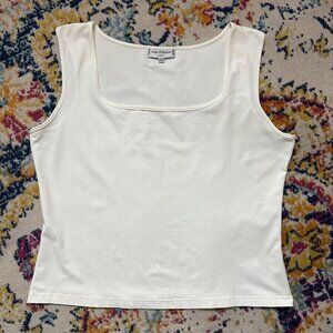 Anne Fontaine Square Neck Lad Tank Top Womens Size XXL Minimalist Capsule Shirt